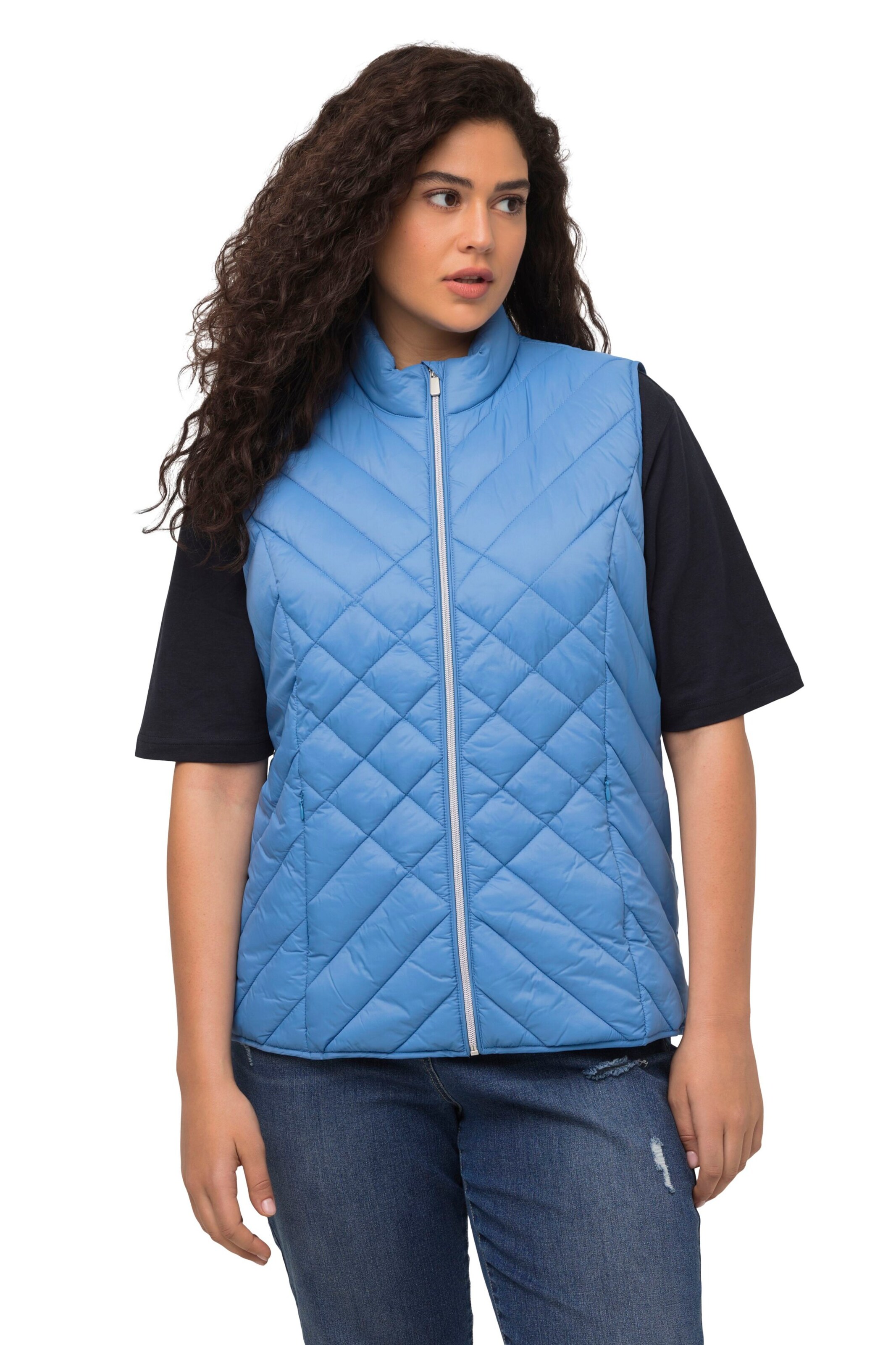 Ulla Popken Weste in Blau: Vorderseite