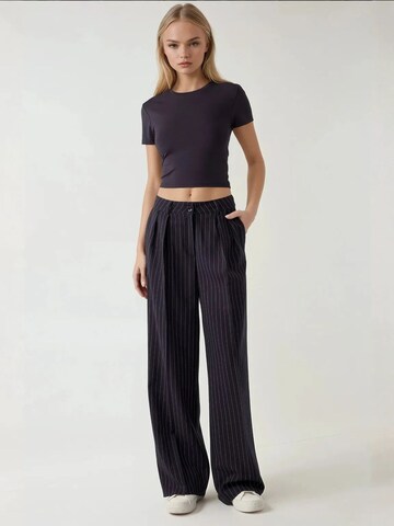 Hiccup Wide leg Trousers with creases in Blue
