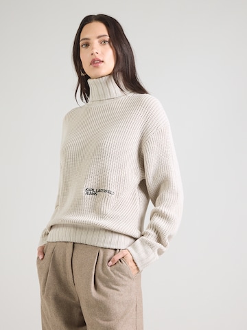 KARL LAGERFELD JEANS Pulover | siva barva: sprednja stran
