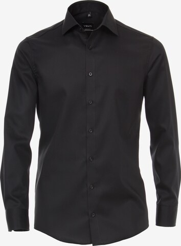 VENTI Regular fit Button Up Shirt in Black: front