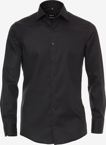 VENTI Button Up Shirt in Black: front