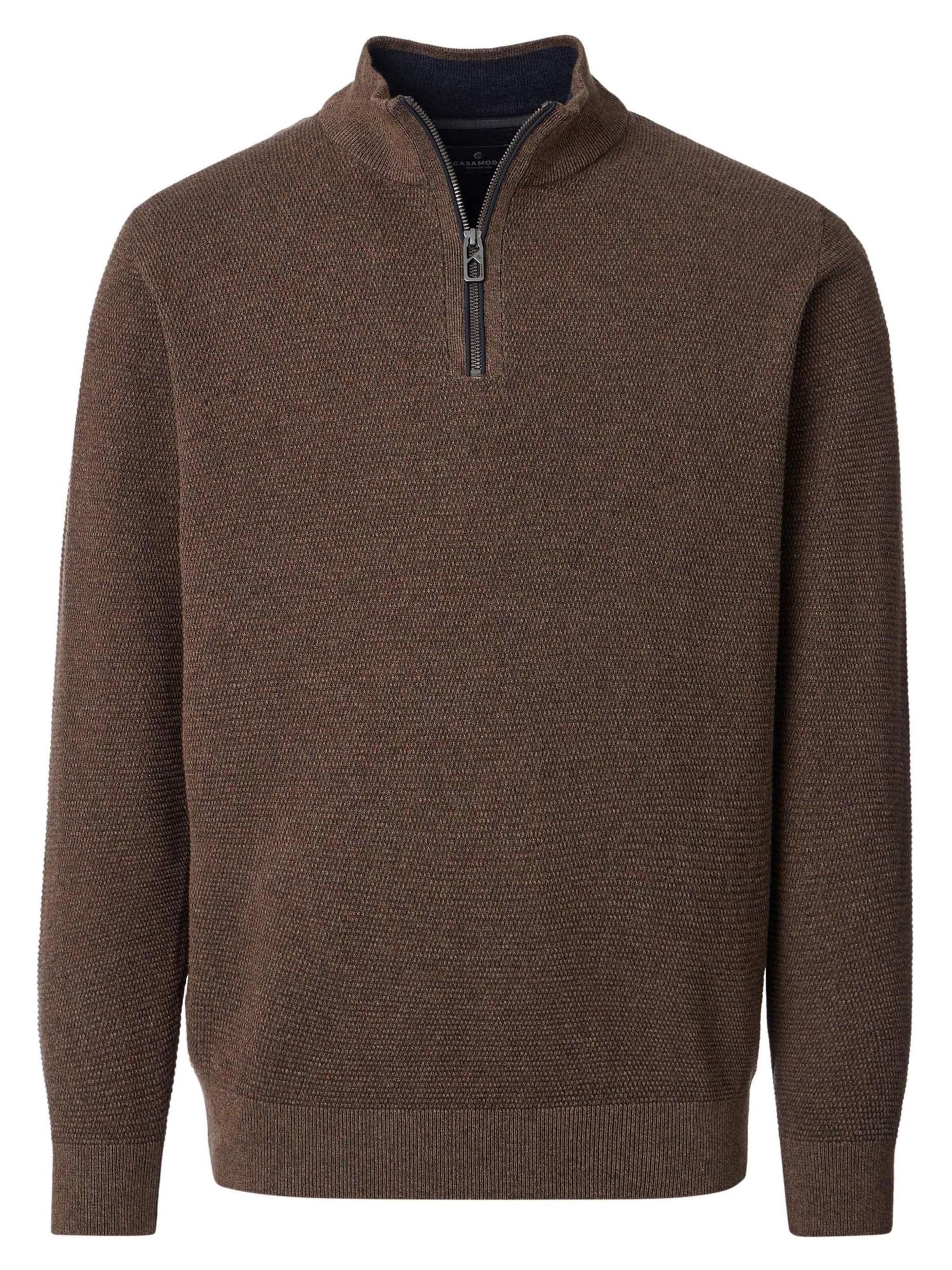 CASAMODA Sweater 'Basic' in Brown: front