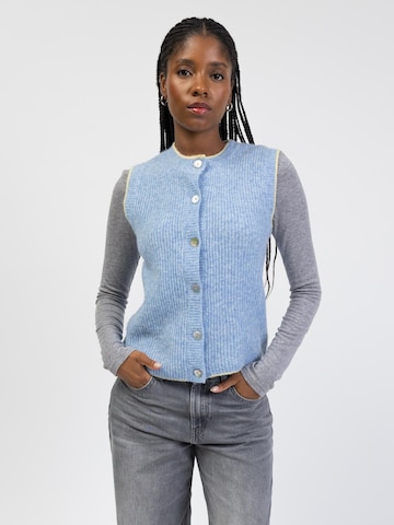 BROKE + SCHÖN Knitted Vest in Blue: front