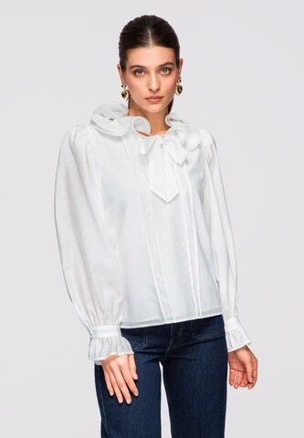 Ombre Blouse in White