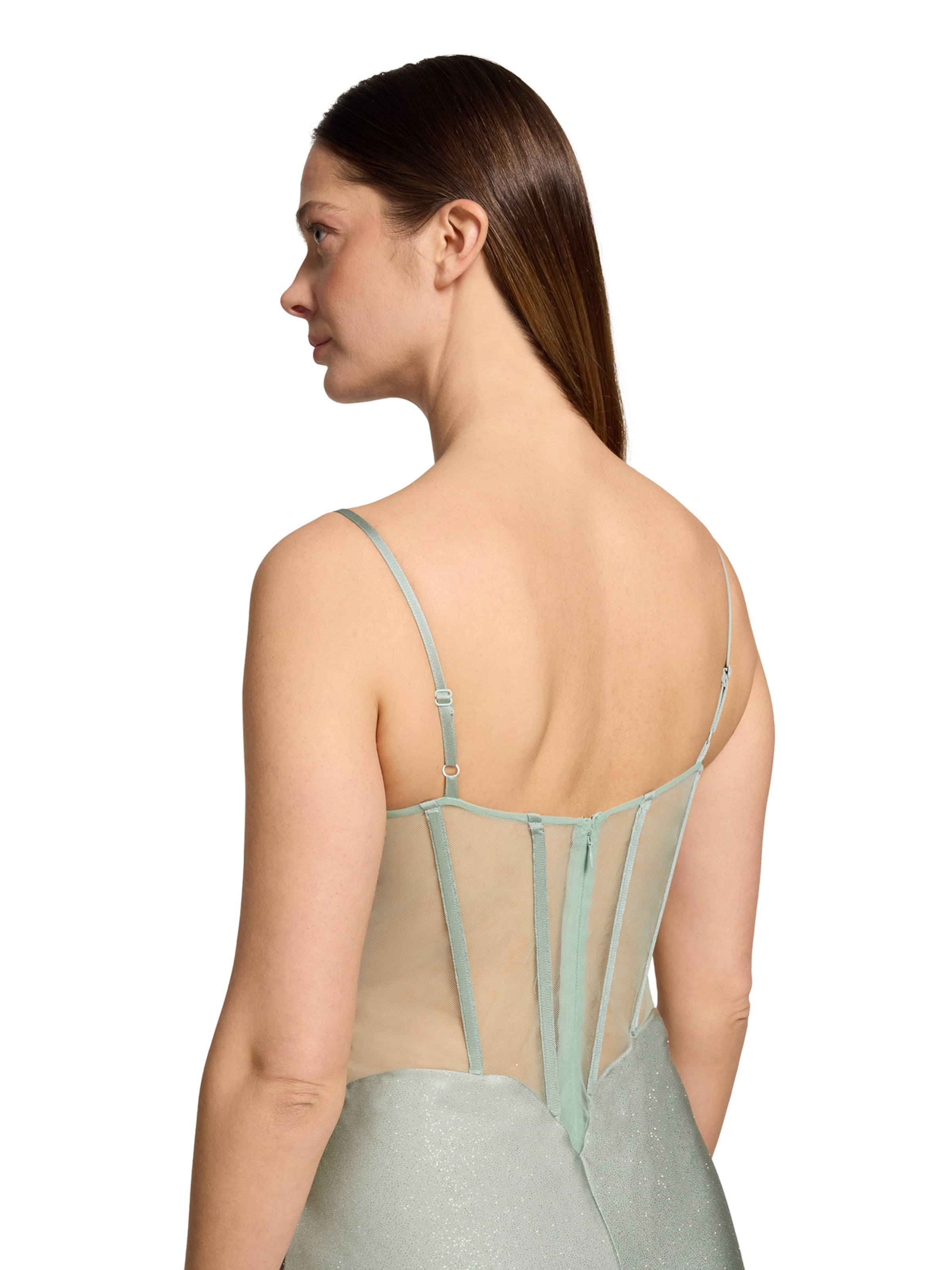 Vera Mont Abendkleid mit Seitenschlitzen in Grün