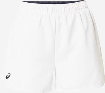 ASICS Regular Workout Pants in White: front