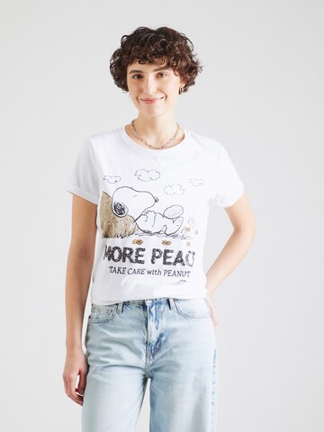 Frogbox Μπλουζάκι 'Snoopy more peace' σε λευκό: μπροστά