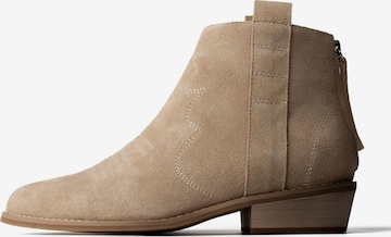L37 HANDMADE SHOES Enkellaarsje 'FLASHBACK' in Beige: voorkant