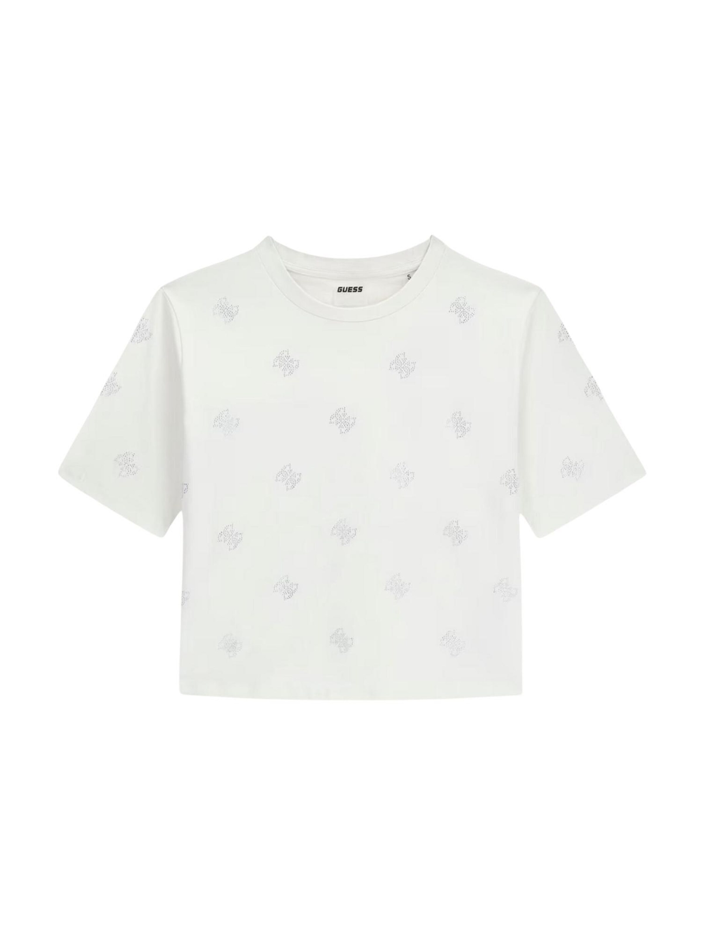 Top 'SILVY 4G SS CN T-SHIRT V6GI18 K2985' di GUESS in bianco