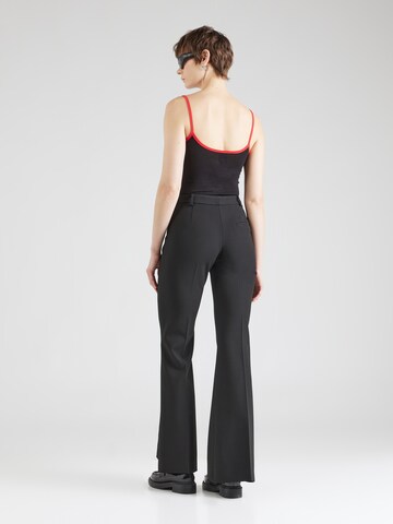 HUGO Flared Trousers with creases 'Hosena' in Black