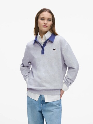Felpa 'Ikon' di Karl Lagerfeld in grigio: frontale