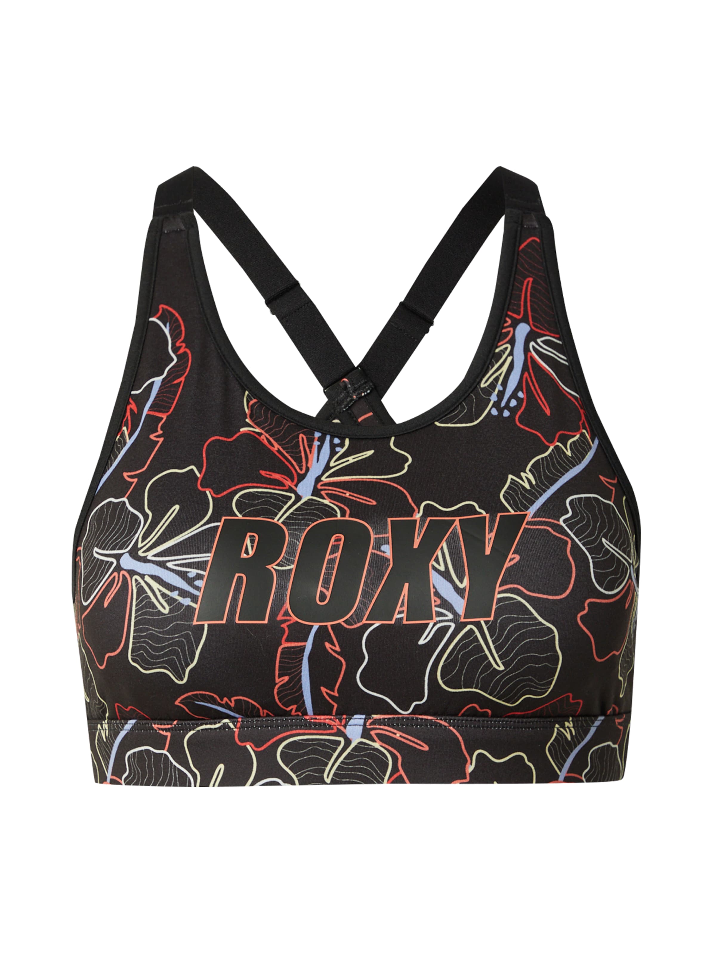 ROXY Bustier Sportmelltartók 'Everyday Flow' - fekete: elől