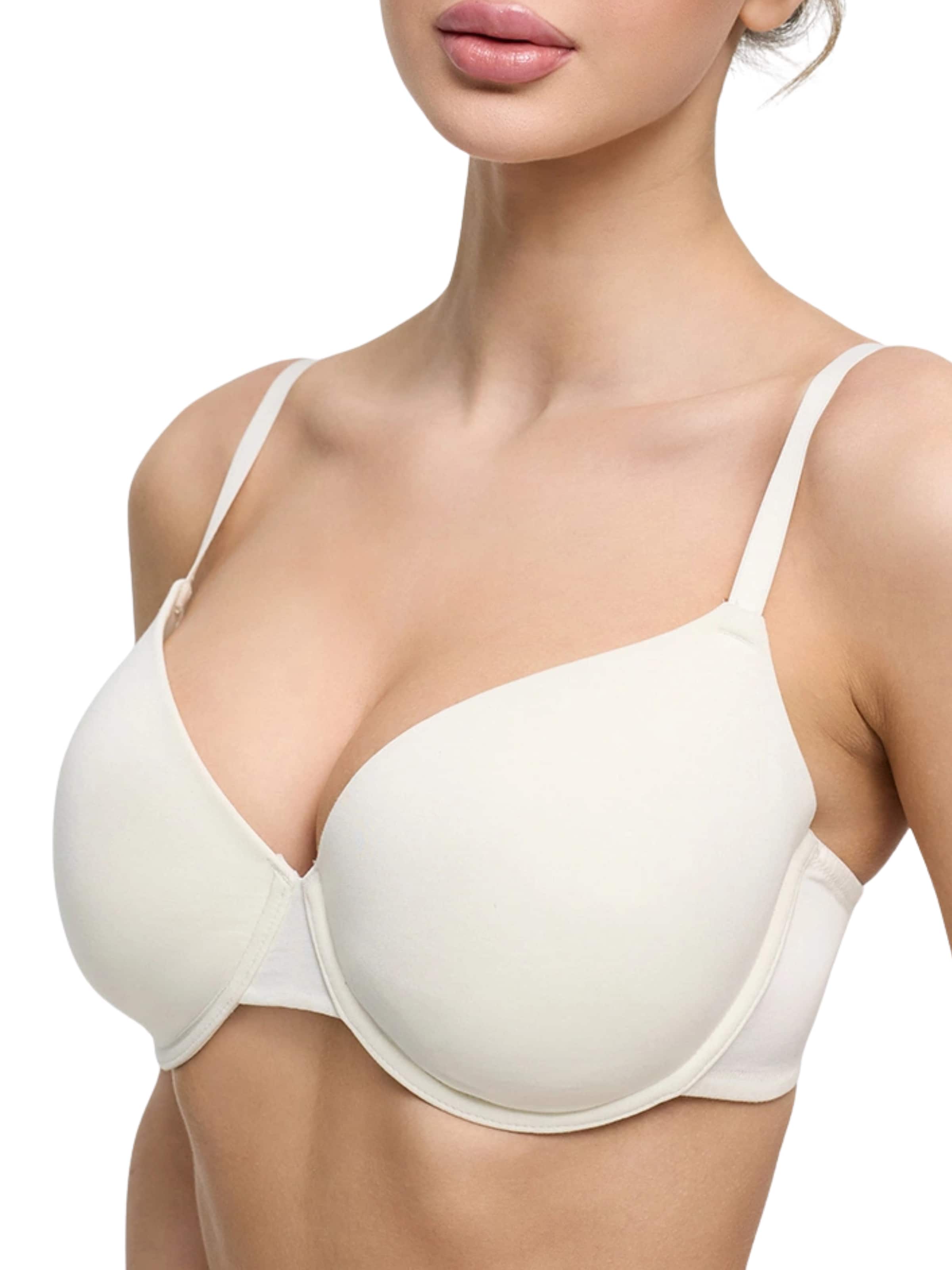 cfab by creamy fabrics T-shirt Bra 'Baumwoll T-Shirt-BH mit Bügel' in White
