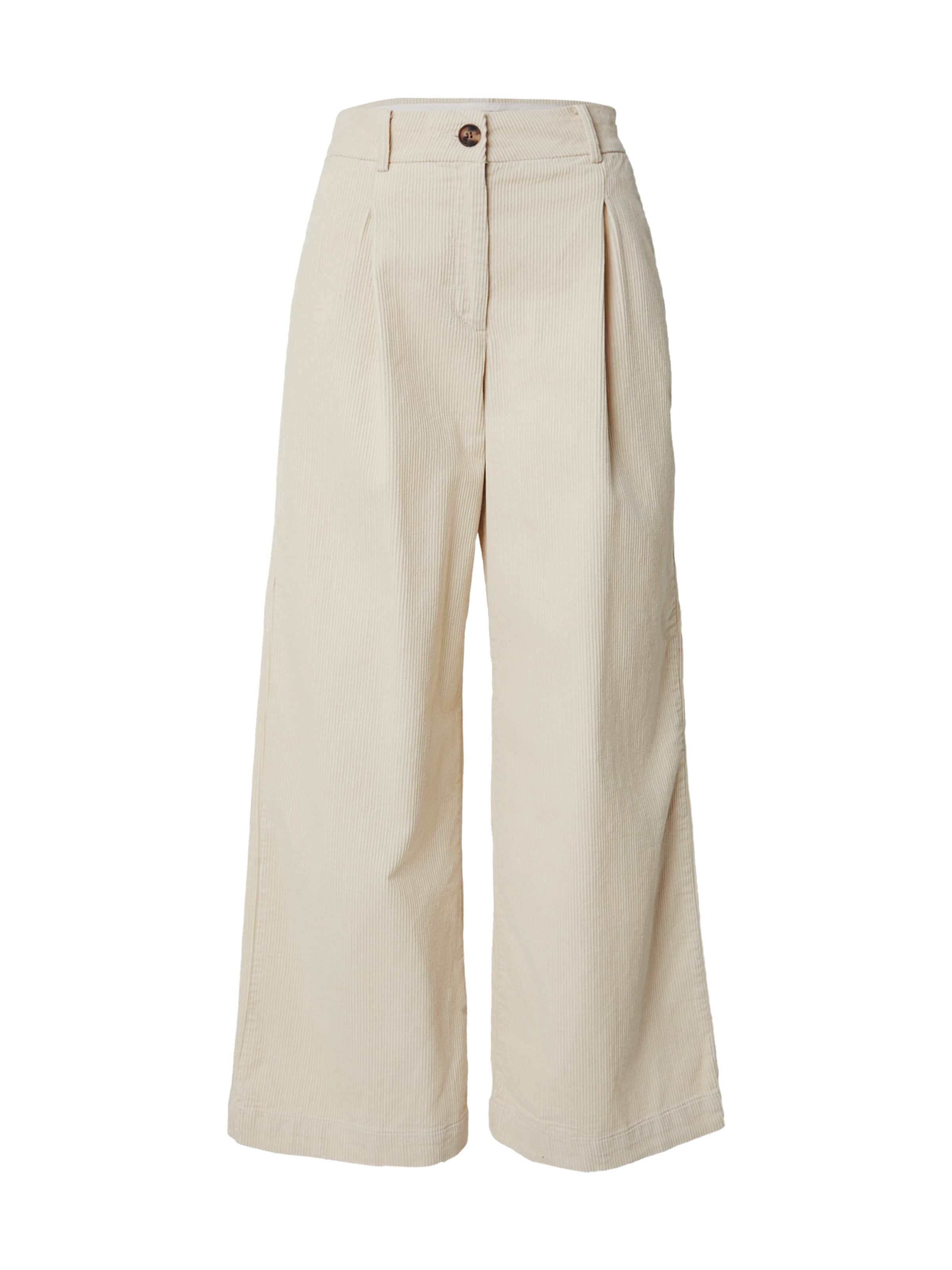 JDY Wide leg Pleat-Front Pants 'JDYSHIRAZ ASHER' in Beige: front