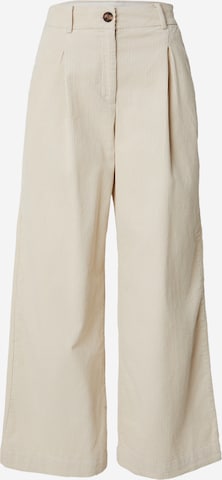 JDY Široký strih Plisované nohavice 'JDYSHIRAZ ASHER' - Béžová: predná strana