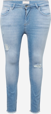 ONLY Carmakoma Slimfit Jeans 'WILLY' in Blauw: voorkant