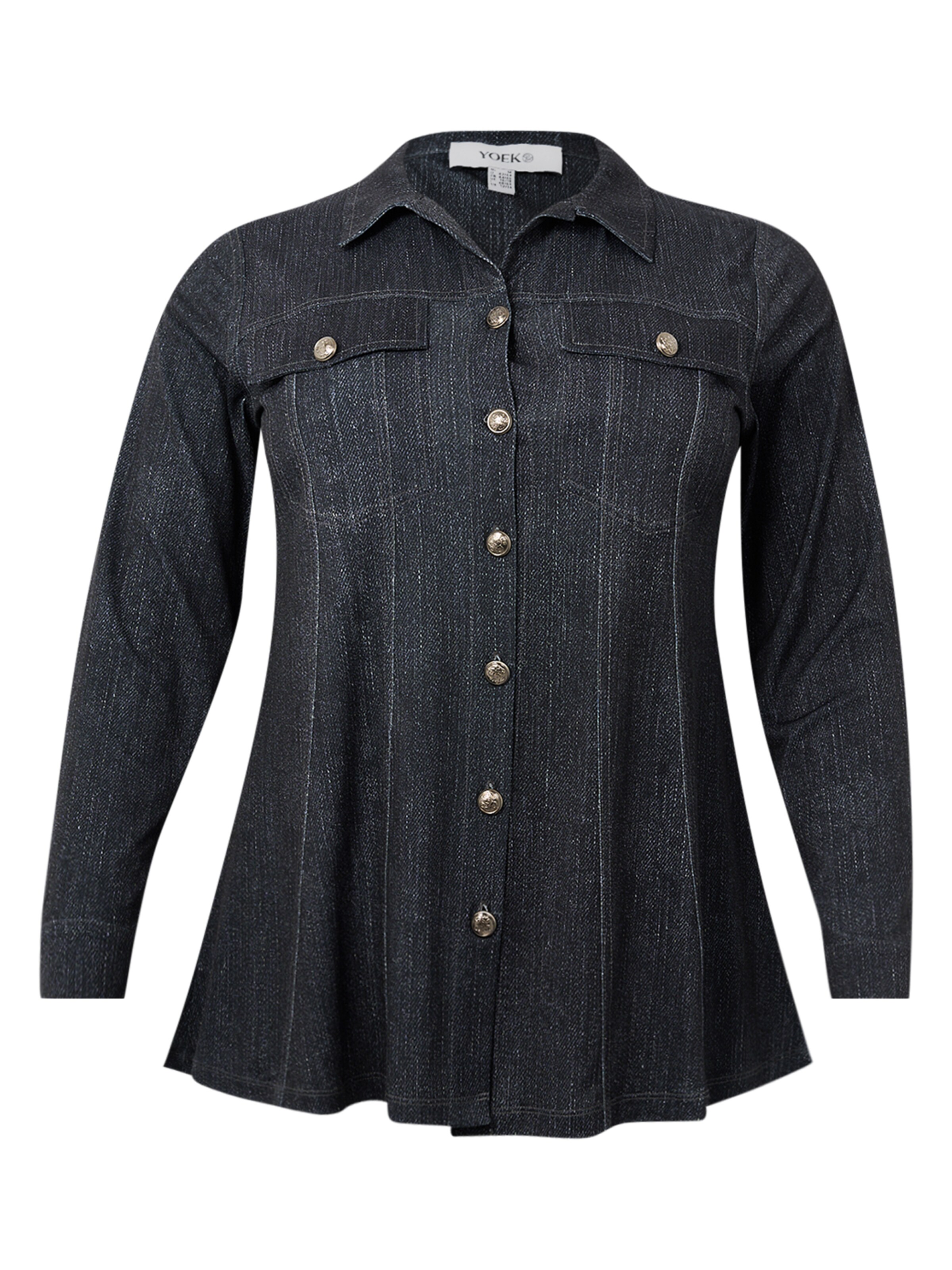 Chemisier YOEK en noir : devant