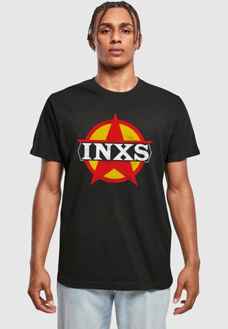Merchcode Shirt 'INXS - Circle Star' in Zwart: voorkant