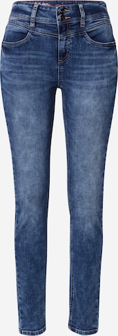 STREET ONE Slimfit Jeans 'QR York' in Blauw: voorkant