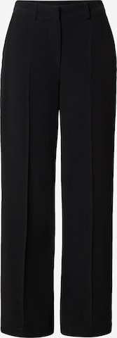 A LOT LESS Wide leg Trousers with creases 'Daliah' in Black: front