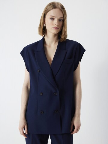 Ipekyol Gilet in Blauw: voorkant