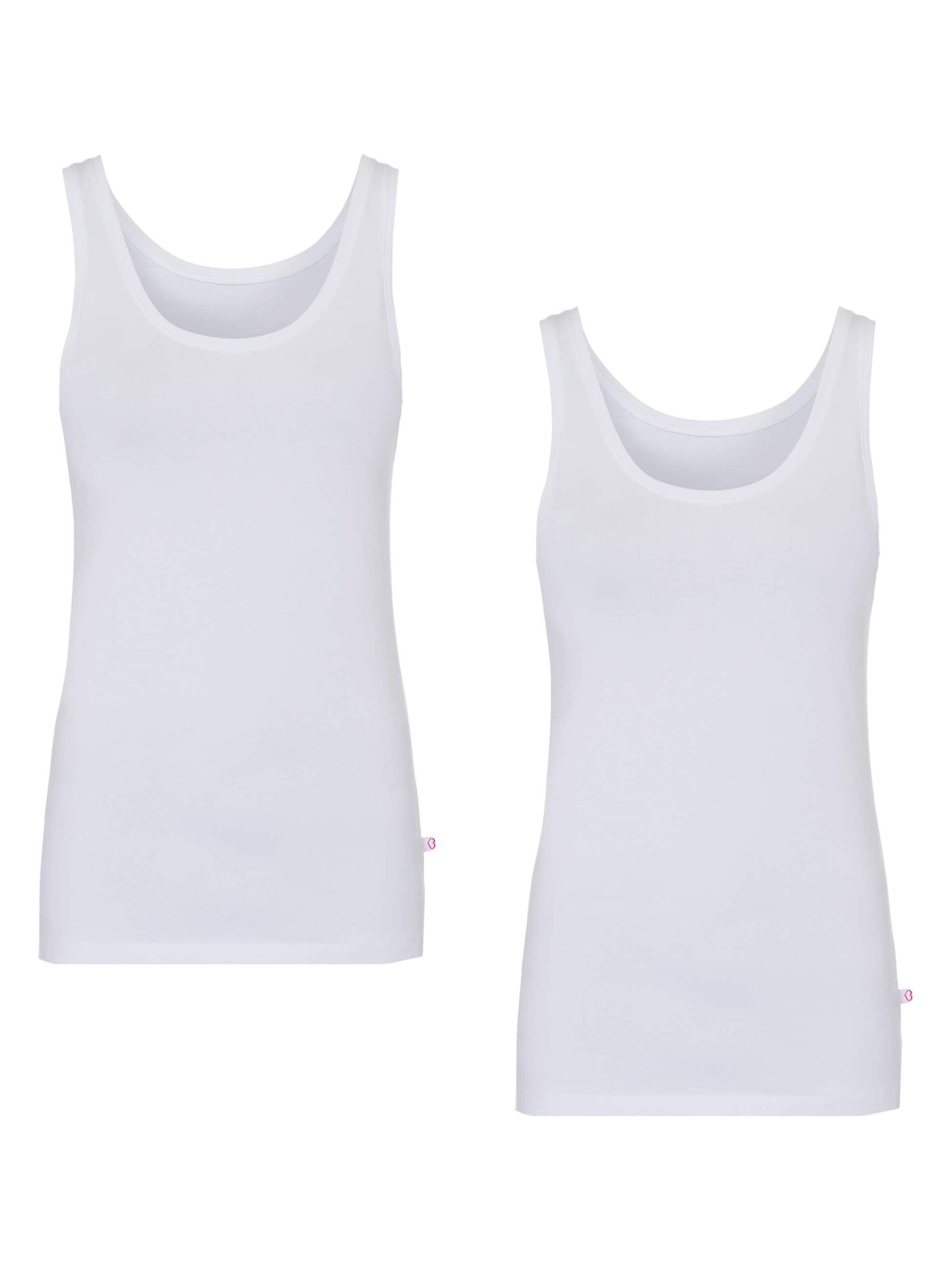 BeeDees Top 'Tanktop im Doppelpack EVERY DAY Trägershirt Baumwolle, Crew-Neck' in White: front