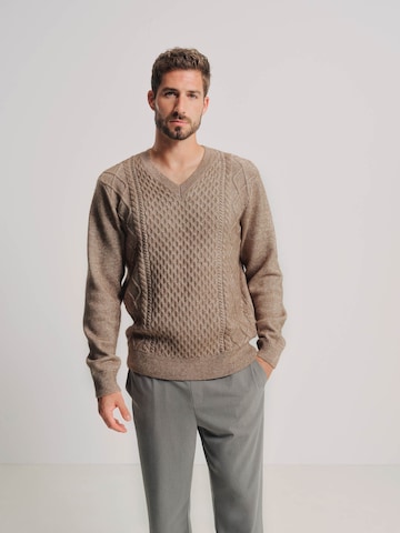 ABOUT YOU x Kevin Trapp Sweater 'Mert' in Brown: front