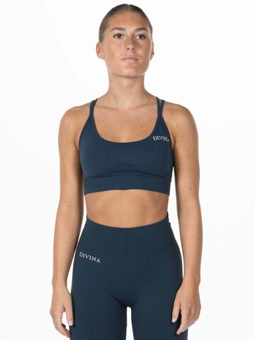 Divina Bustier Sport-BH 'Prime' in Blau: Vorderseite