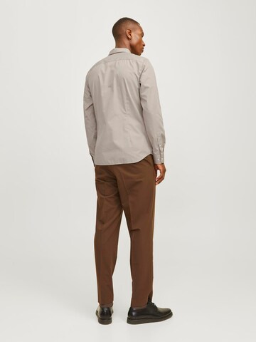 JACK & JONES Slim fit Overhemd 'JJJoe' in Beige