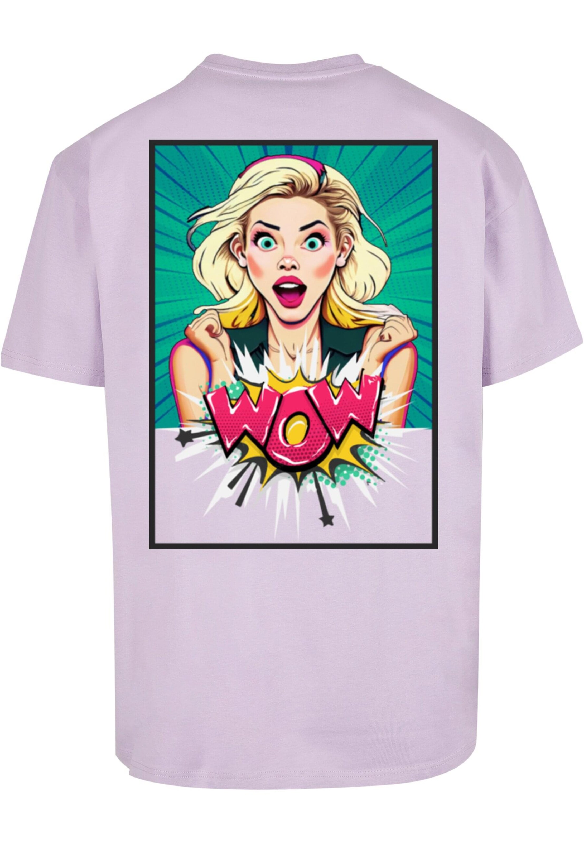 Merchcode Shirt 'Wow Comic' in Lila