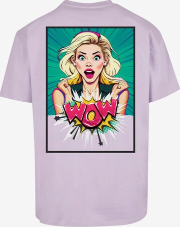 Merchcode Shirt 'Wow Comic' in Lila