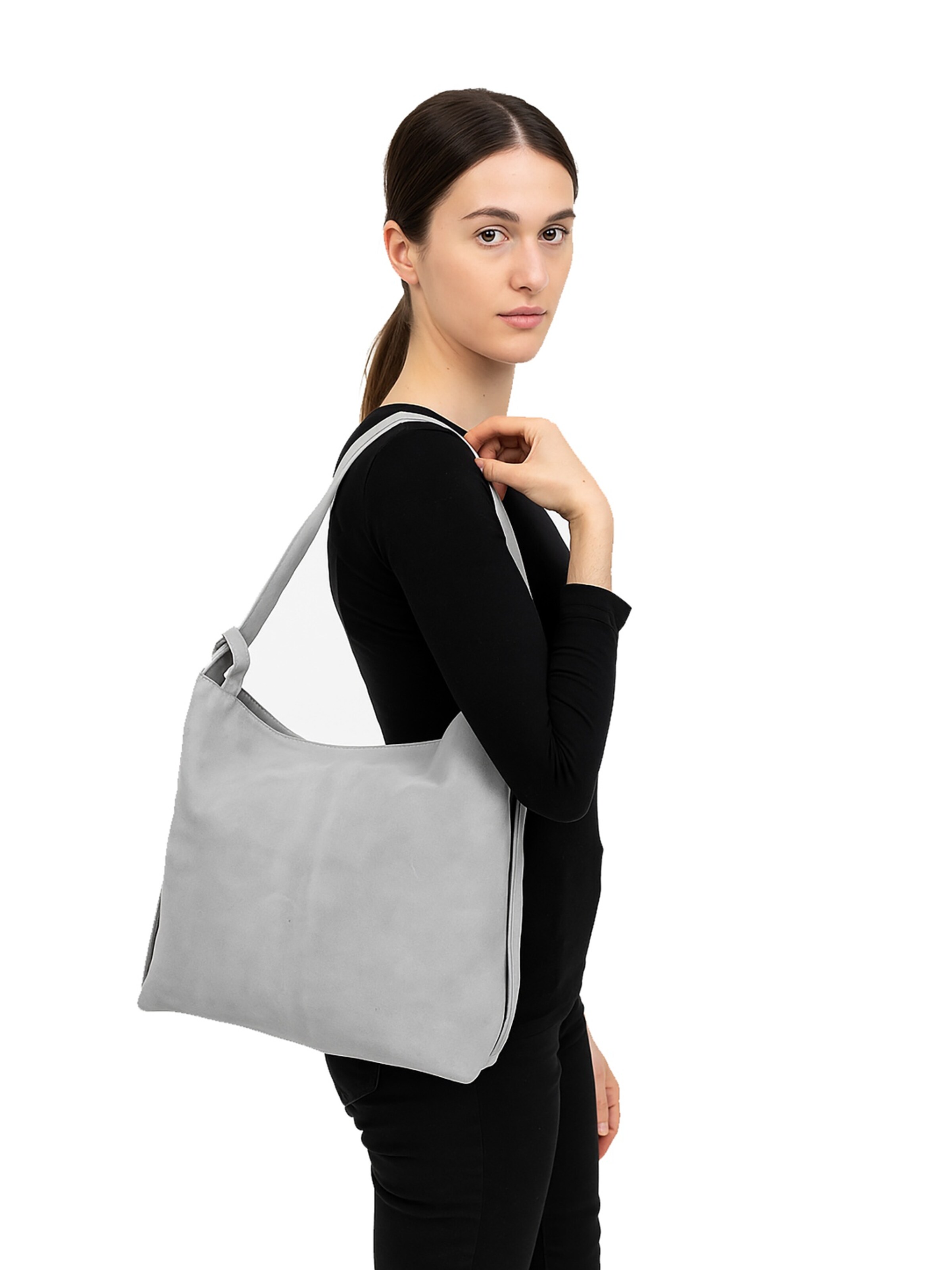 Borsa a spalla di Gave Lux in grigio: frontale