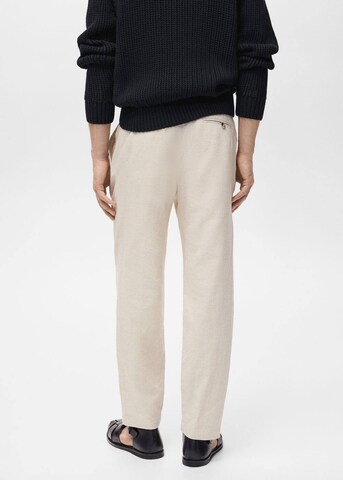 MANGO MAN Regular Bandplooibroek 'Romelino' in Beige