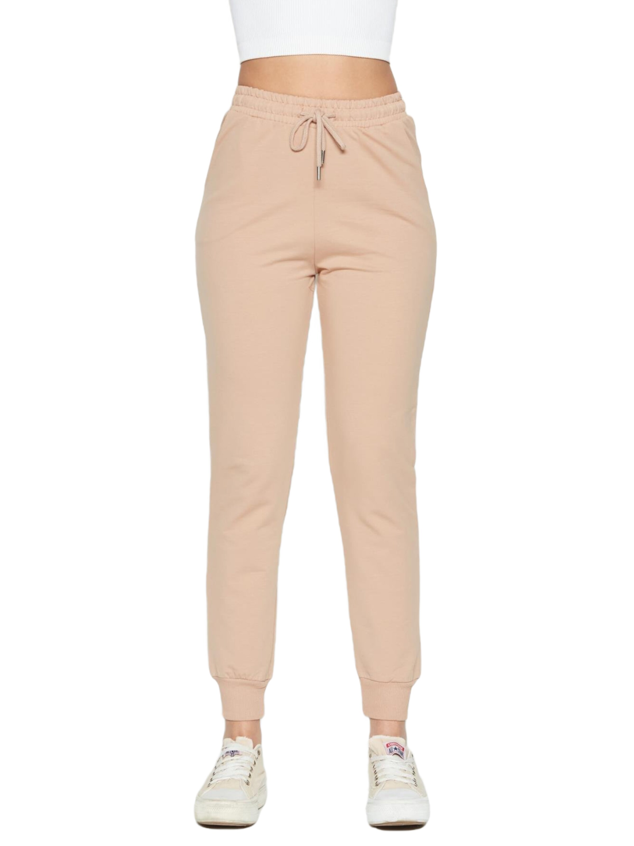 C&City Tapered Broek in Beige: voorkant