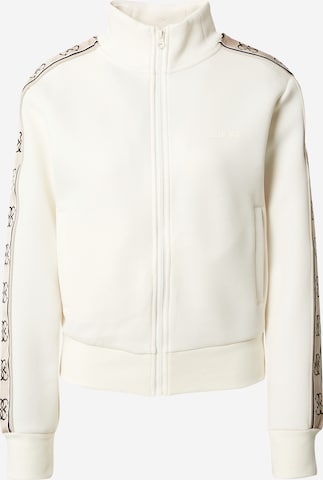 GUESS Athletic Zip-Up Hoodie 'Brithey' in White: front