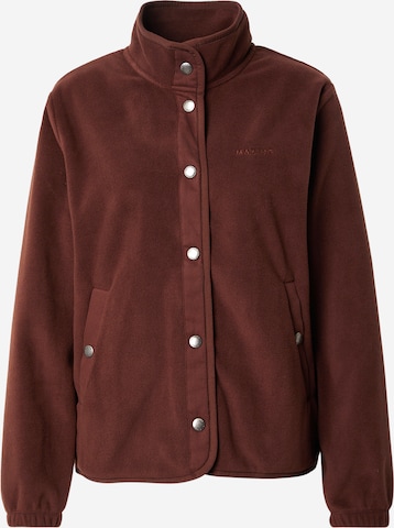 Veste en polaire mazine en marron : devant