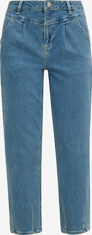 COMMA Regular Pleated Jeans in Blue: front