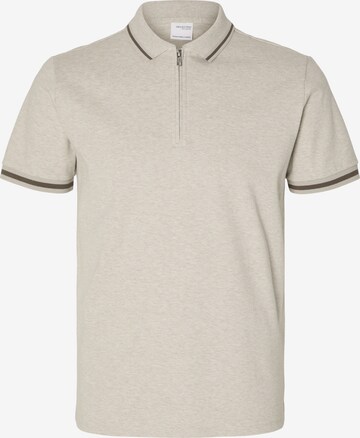 T-Shirt 'Toulouse' SELECTED HOMME en beige : devant