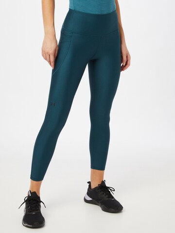 Skinny Pantalon de sport UNDER ARMOUR en vert : devant