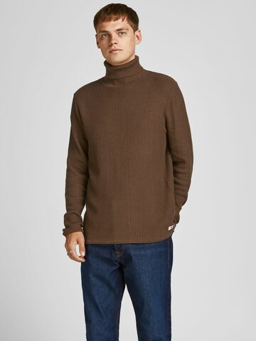 JACK & JONES Pullover 'BLUCARLOS' in Braun