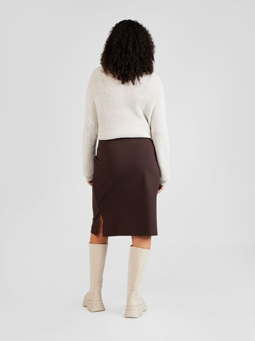 Fransa Curve Skirt in Brown