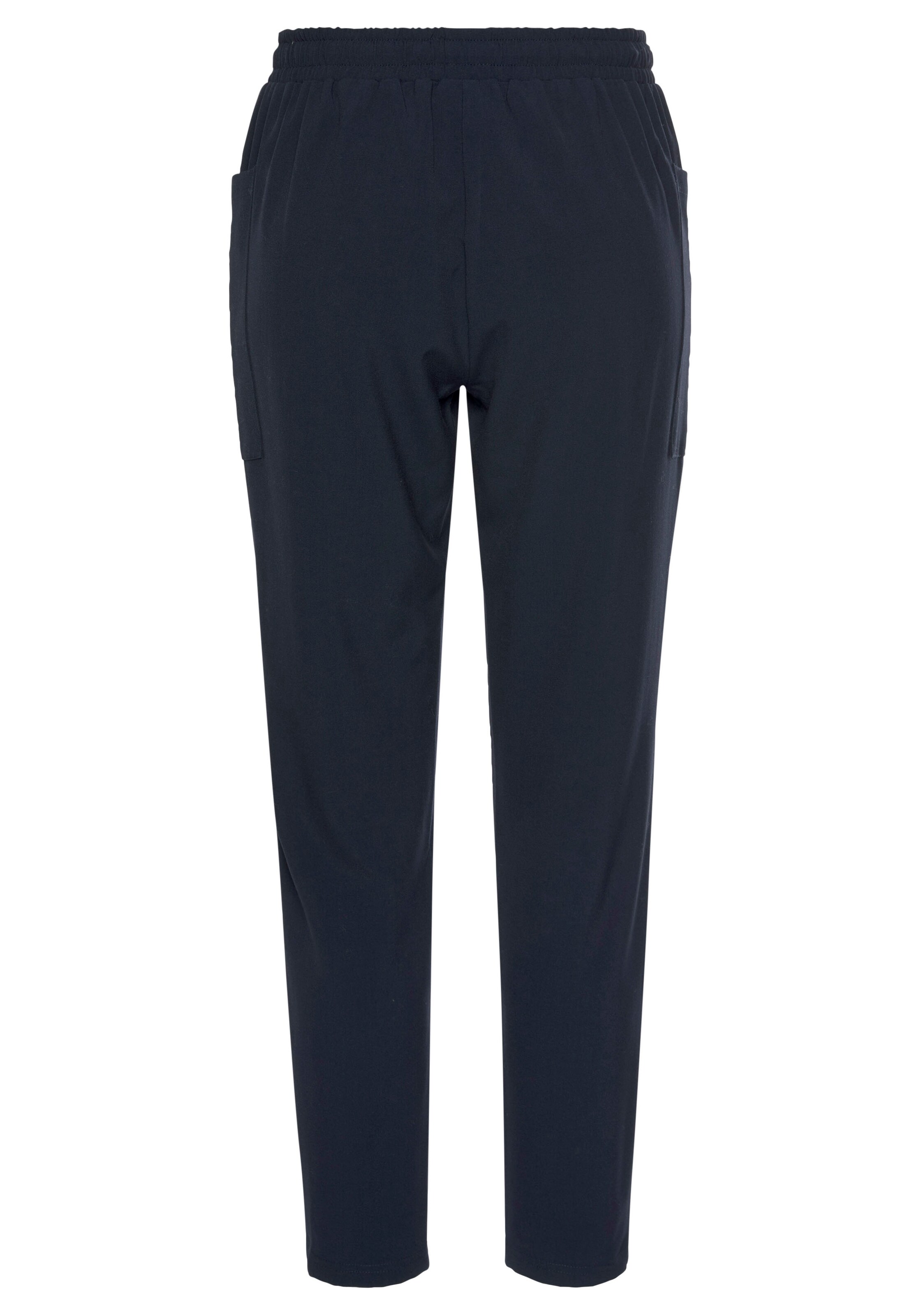 LASCANA Slimfit Bundfaltenhose in Schwarz