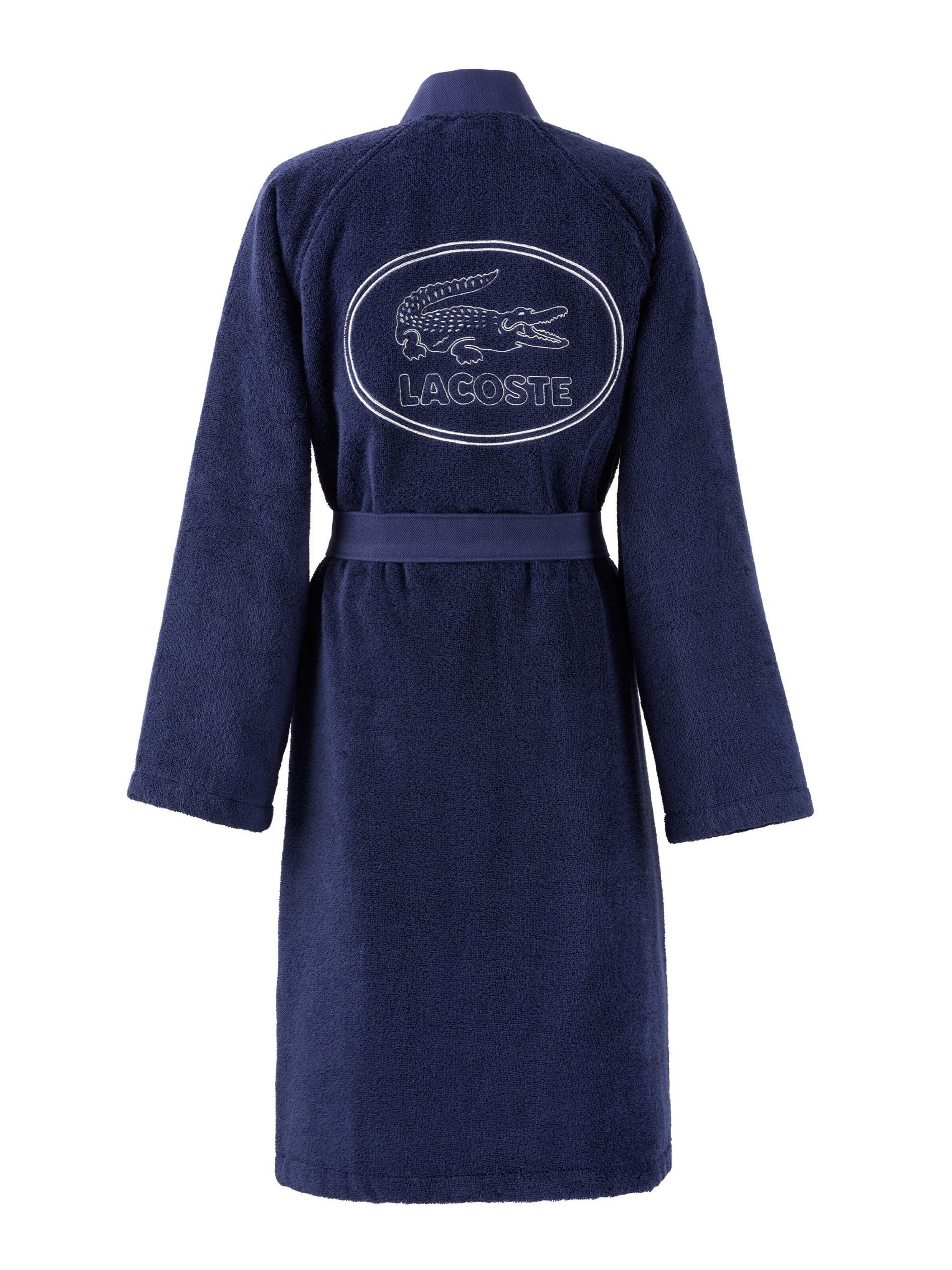 LACOSTE Long Bathrobe 'LDEFILE' in Blue