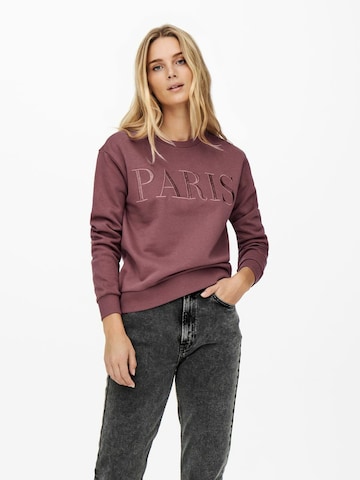 JDY Sweatshirt 'Paris' i rosa: framsida