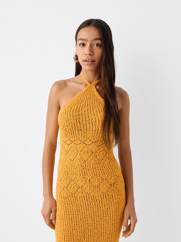 Rochie tricotat de la Bershka pe portocaliu