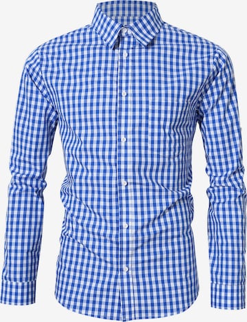 KoJooin Regular fit Button Up Shirt in Blue: front