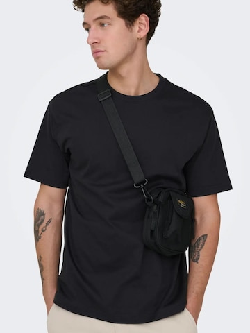 Only & Sons Shirt 'ONSFRED LIFE RLX SS TEE NOOS' in Zwart