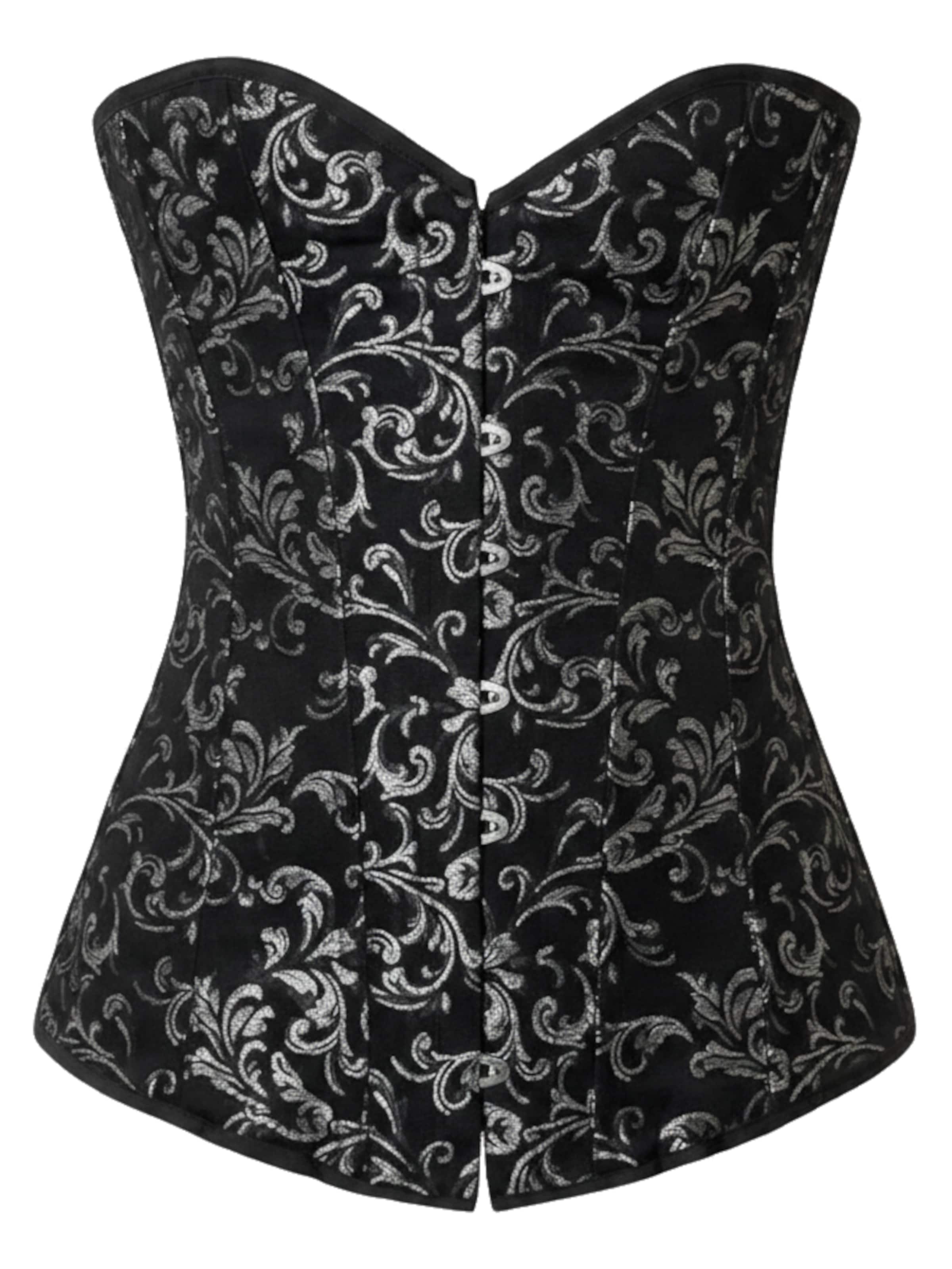 fapedo Bodice 'Brokat Vollbrust Korsett Corsage rx8' in Silver: front