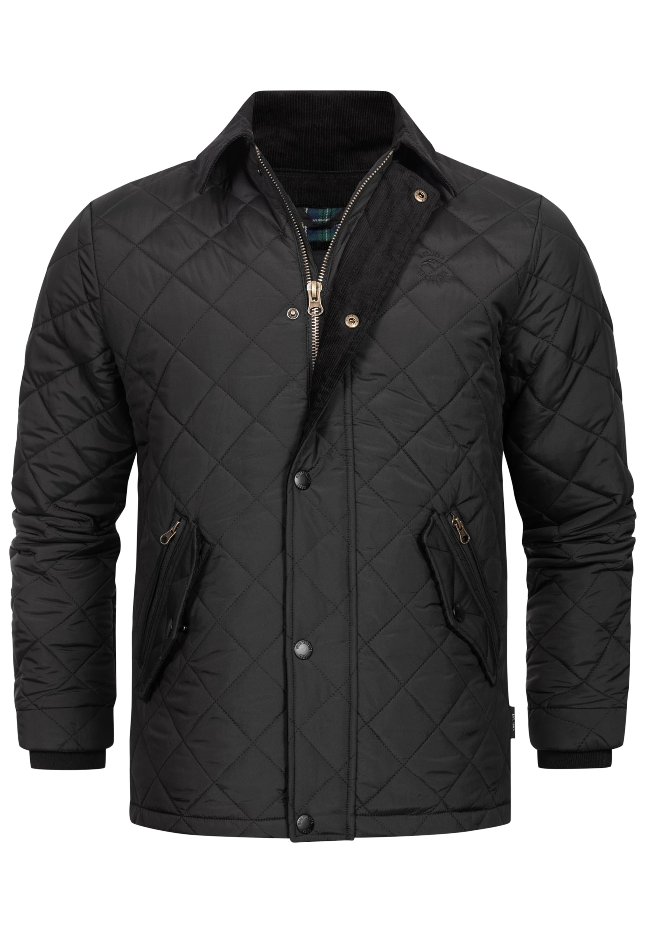 INDICODE JEANS Winter Jacket 'ldos' in Black: front