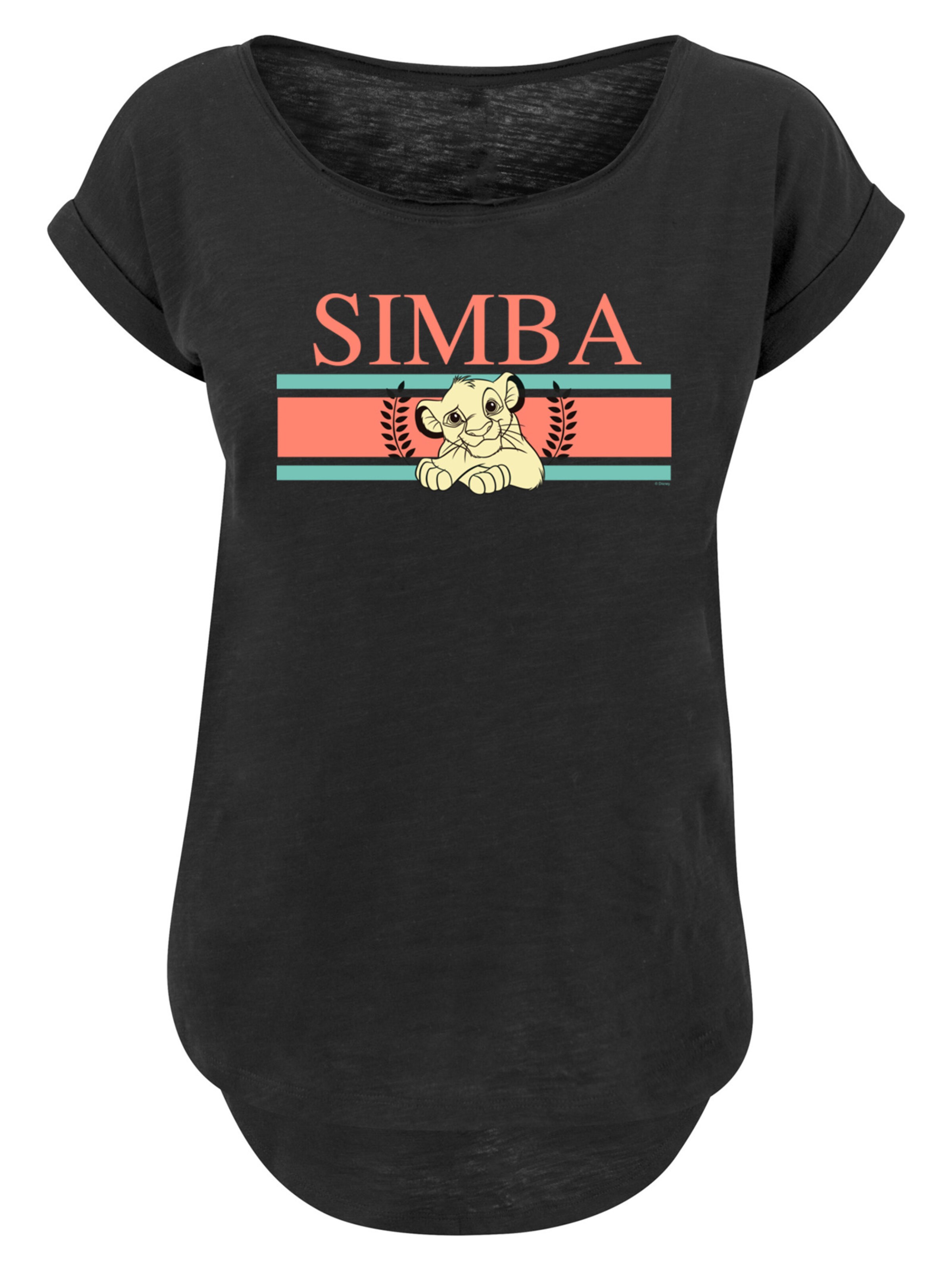 T-shirt 'Disney König der Löwen Simba' F4NT4STIC en noir : devant